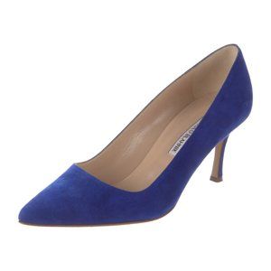 Manolo Blahnik Blue Suede 70 MM BB Pumps 39.5